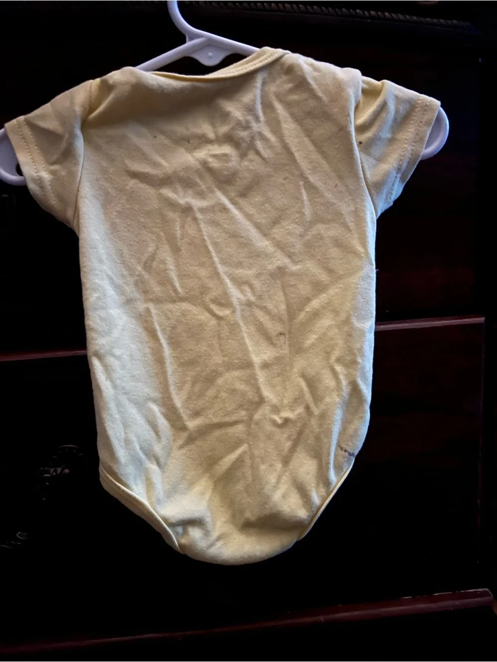 Disney Pale Yellow Short Sleeve Tee with Small Ink Mark